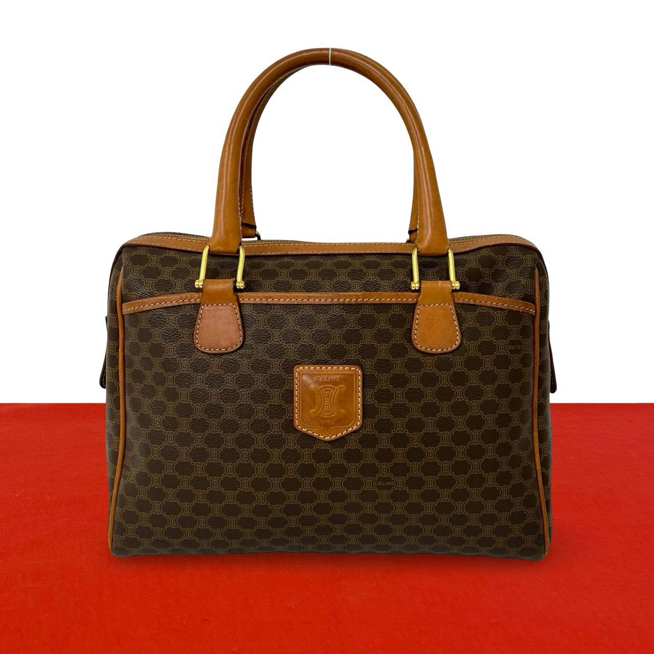 極 美品 CELINE セリーヌ マカダム ブラゾン トリオンフ 柄 レザー 本