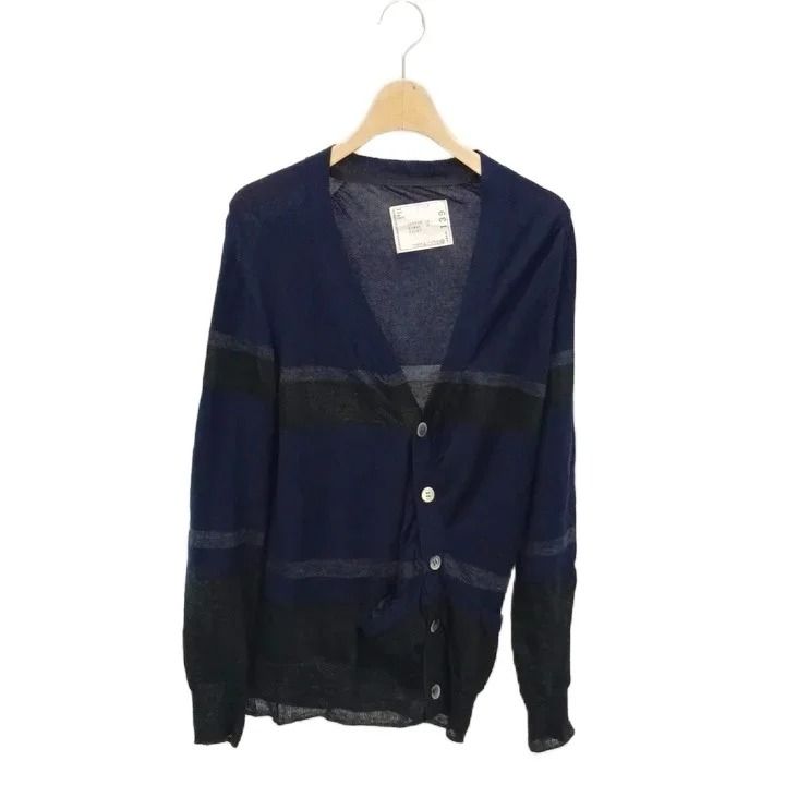 sacai サカイ 異素材 ドッキング アシンメトリー カーディガン サカイ sacai 異素材ドッキングニットカーディガン Vネック リネン混