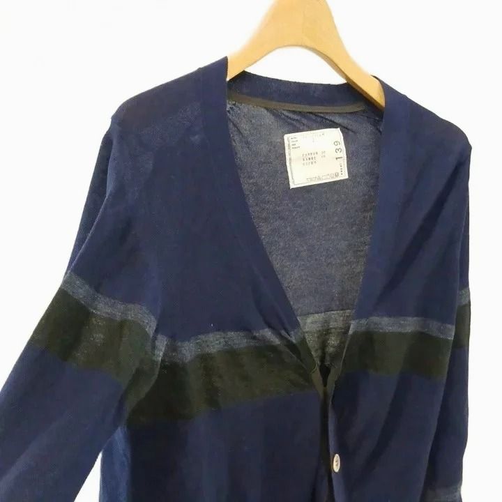 サカイ sacai 異素材ドッキングニットカーディガン Vネック リネン混