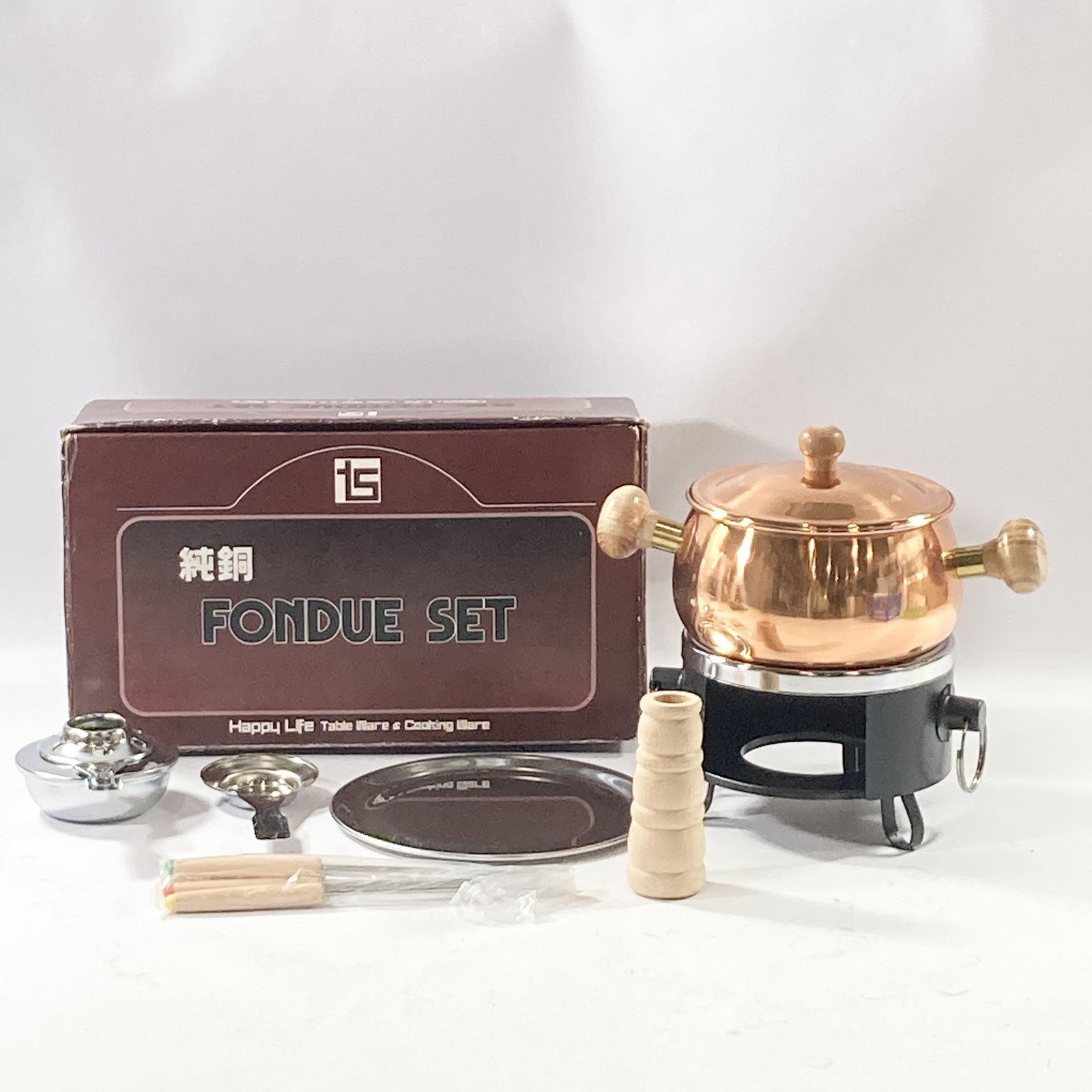 ☆ 純銅製 フォンデュセット 新光金属 COPPER100 未使用 卓上鍋 チーズ