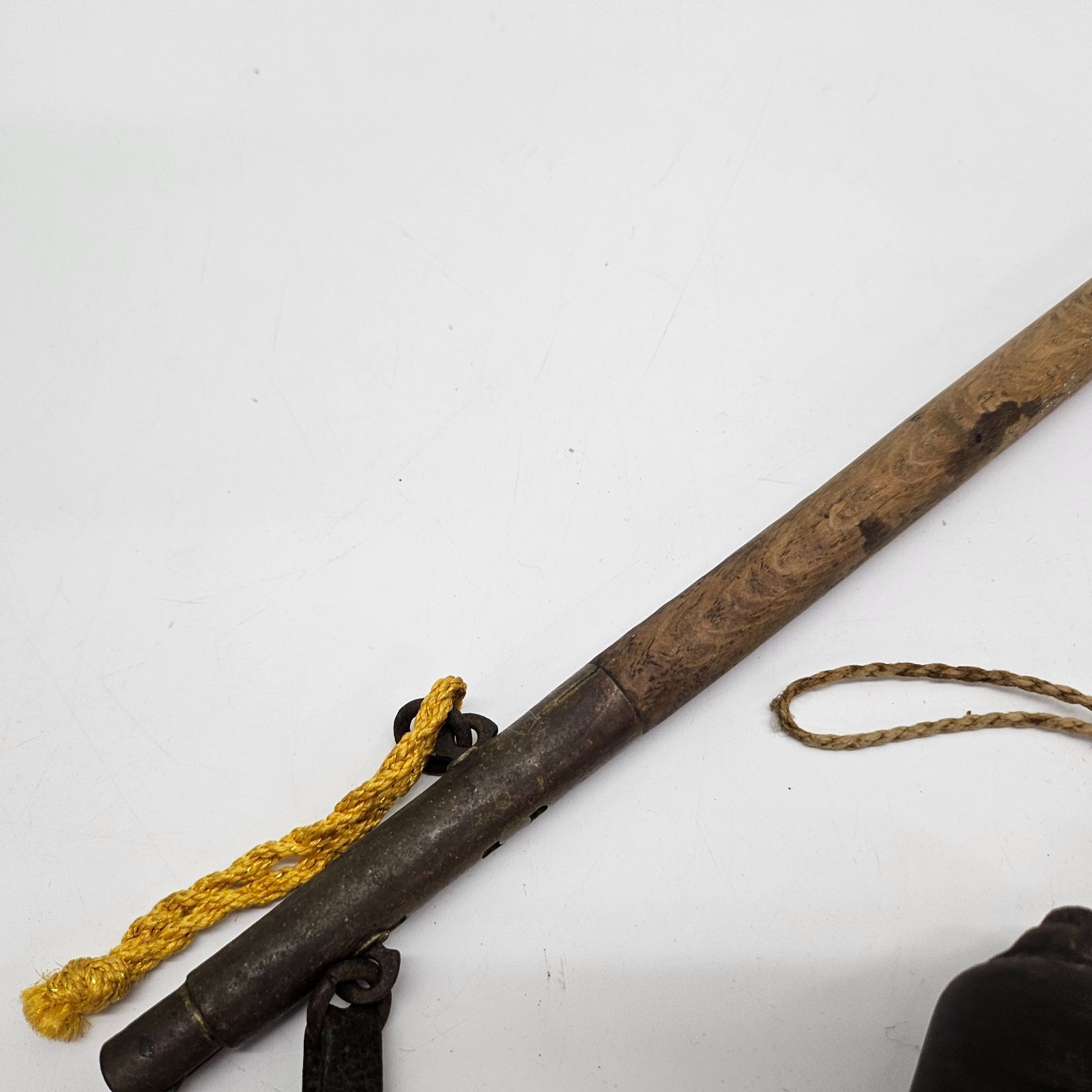 古い竿秤 棒ばかり 天秤はかり 56cm おもり サヌキ 秤量貮貫 刻印 骨董