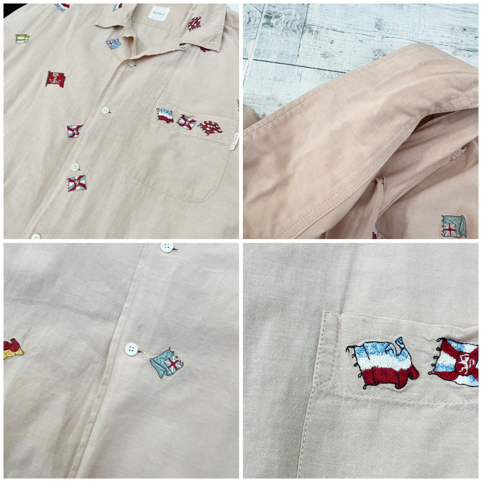 Karl Helmut カールヘルム ピンクハウス 刺繍 半袖 シャツ ピンク