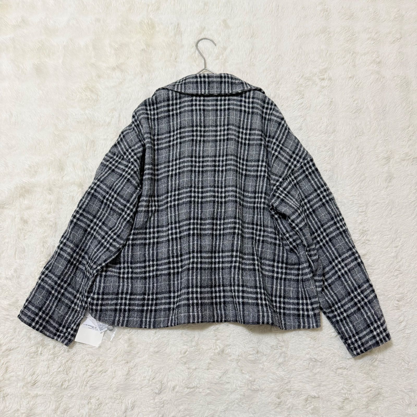 l'atelier du savon ウォッシャブルウール チェックジャケット F