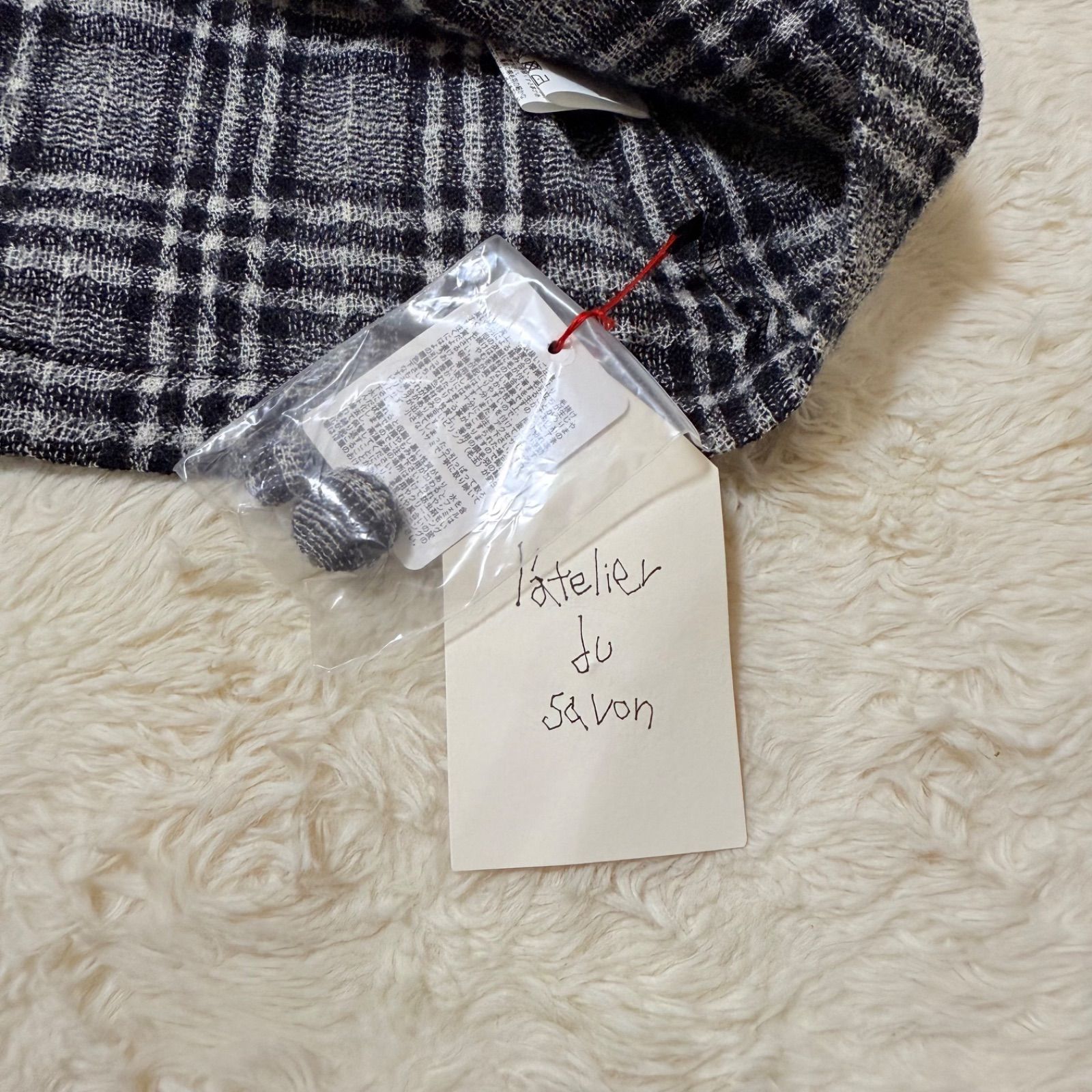 l'atelier du savon ウォッシャブルウール チェックジャケット F