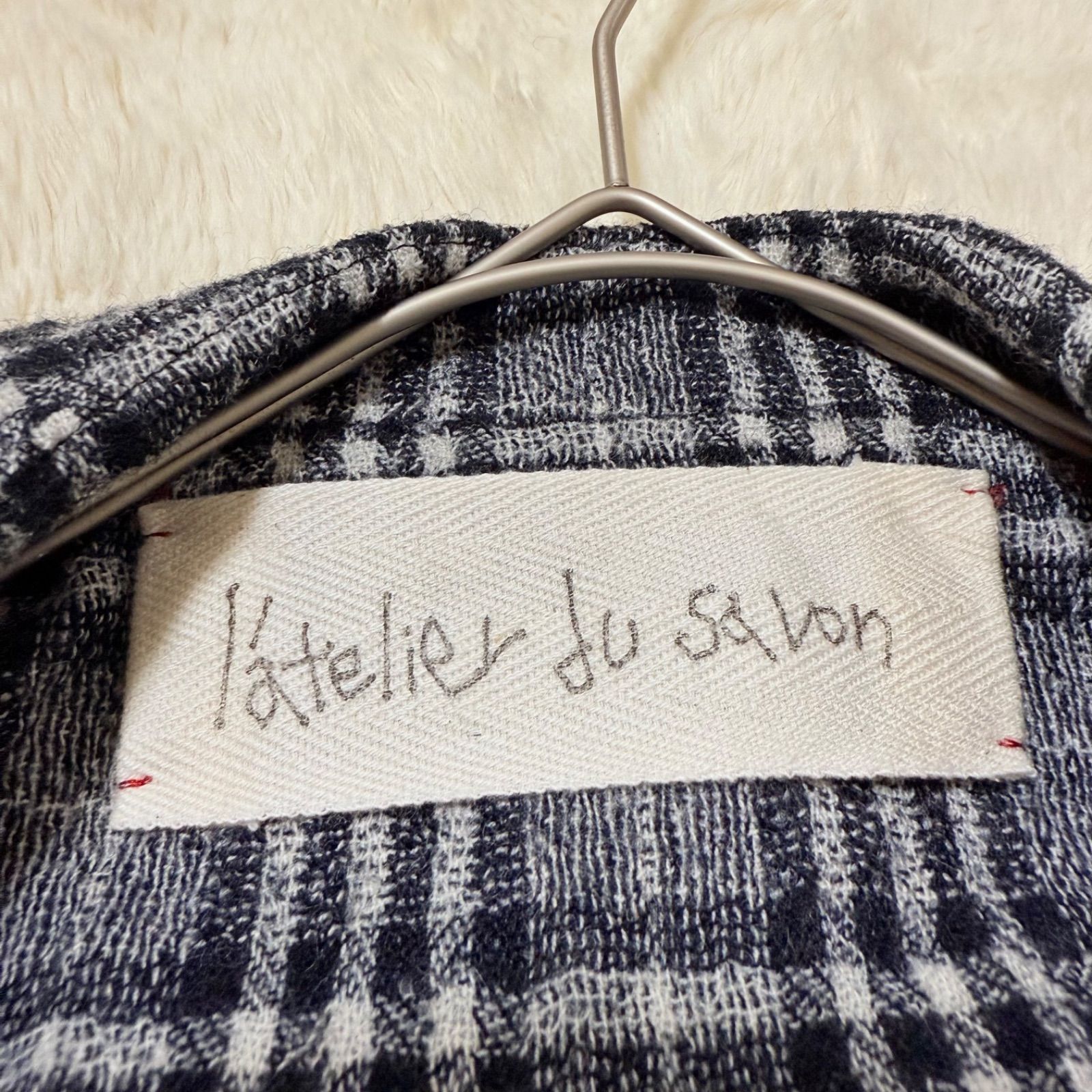 l'atelier du savon ウォッシャブルウール チェックジャケット F