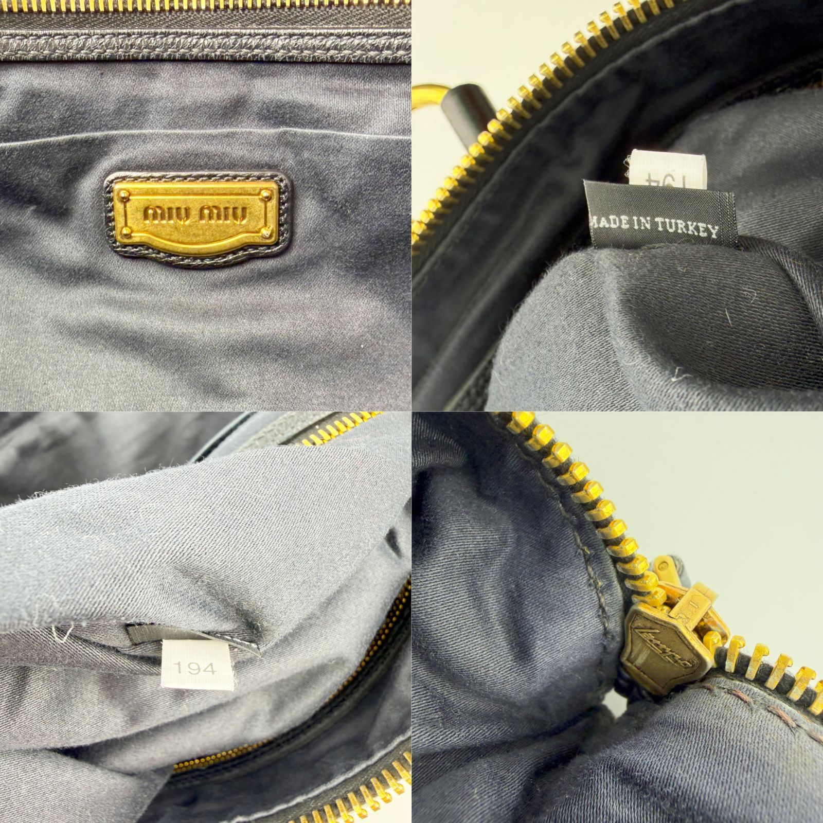 中古】MIU MIU ミュウミュウ ハートビジューチャーム スタッズ 2WAY