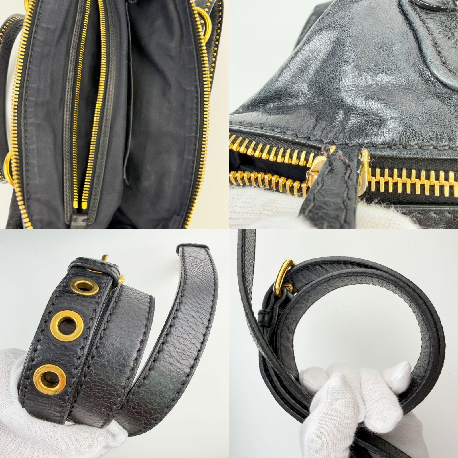 中古】MIU MIU ミュウミュウ ハートビジューチャーム スタッズ 2WAY