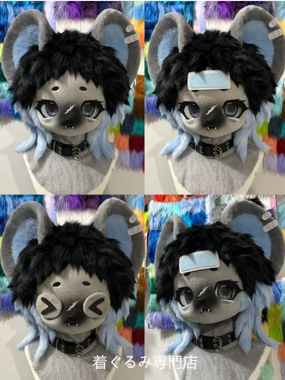 狼　犬　猫　着ぐるみ 　ヘッド ケモノ ファースーツ ぬいぐるみ コスプレ コスチューム Kurumi 一点物 E910