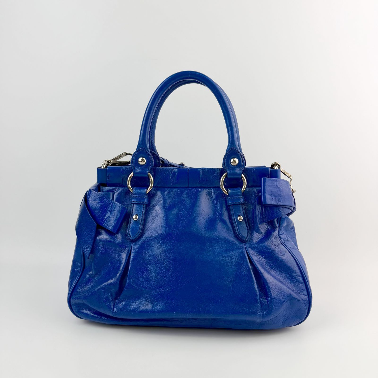 中古】MIU MIU ミュウミュウ ロゴ サイドリボン ギャザー 2WAY
