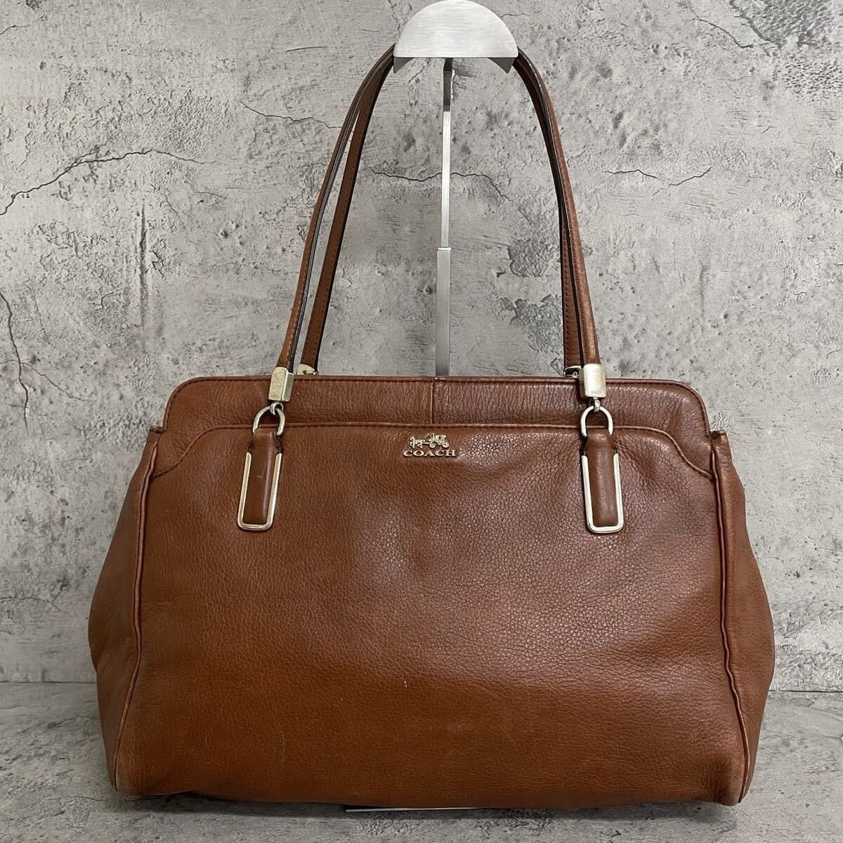 良品 A4収納可 COACH コーチ トートバッグ 大容量 レザー 茶 ブラウン