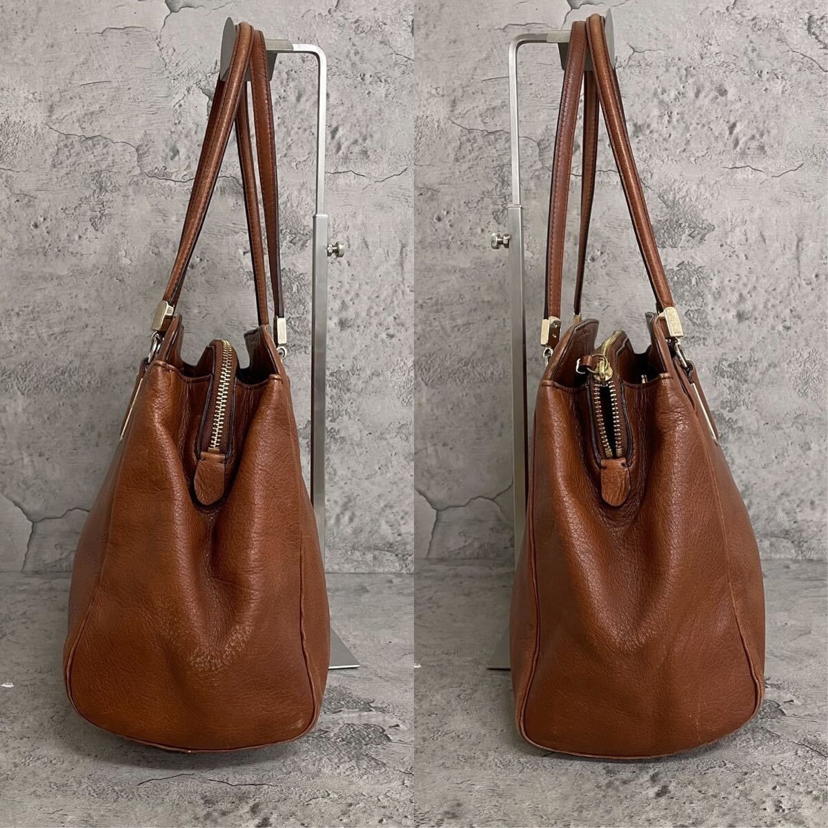 良品 A4収納可 COACH コーチ トートバッグ 大容量 レザー 茶 ブラウン