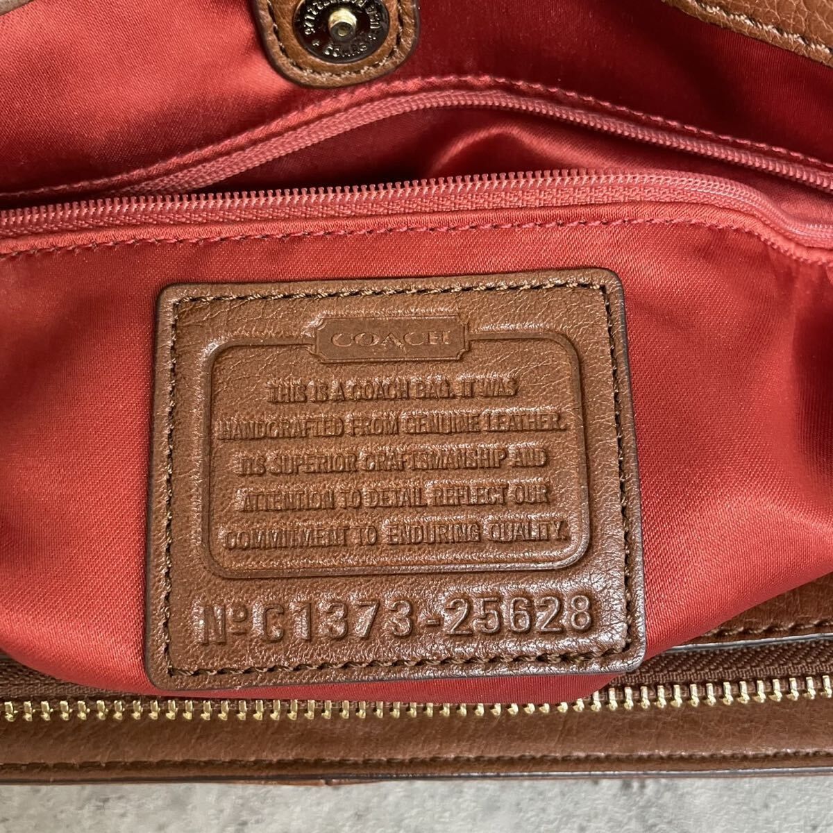 良品 A4収納可 COACH コーチ トートバッグ 大容量 レザー 茶 ブラウン