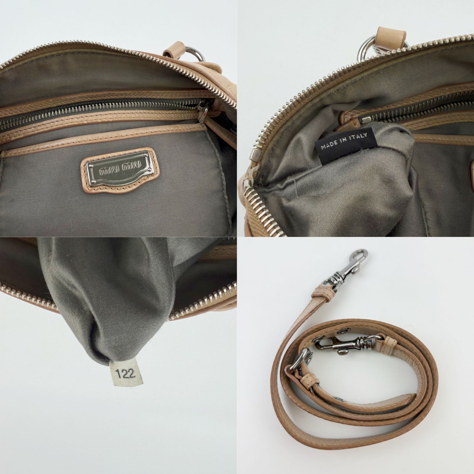 中古】MIU MIU ミュウミュウ ハートビジューチャーム スタッズ 2WAY