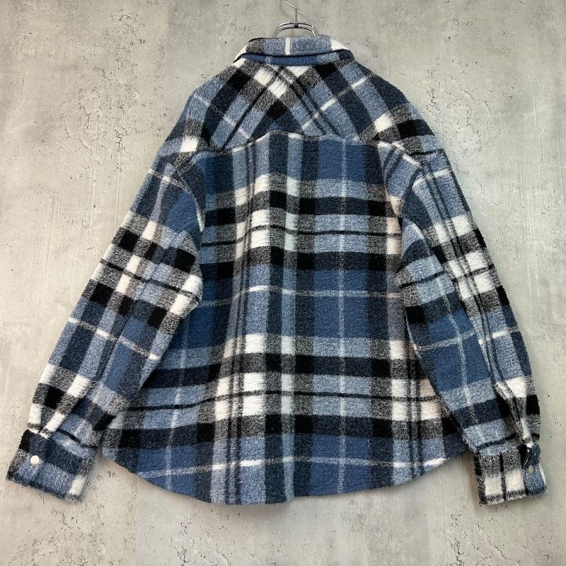 ZARA ザラ M チェック柄オーバーサイズシャツジャケット 長袖 CPO