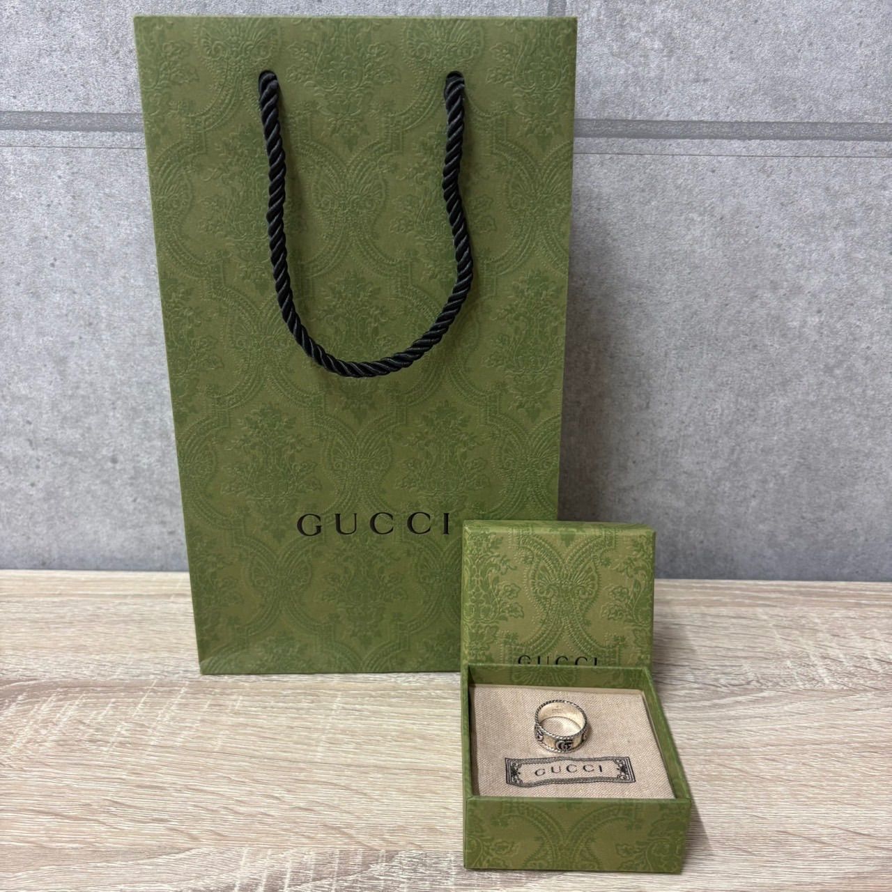【美品】GUCCI グッチ インターロッキングG リング Ag925 シルバー 19号 箱付