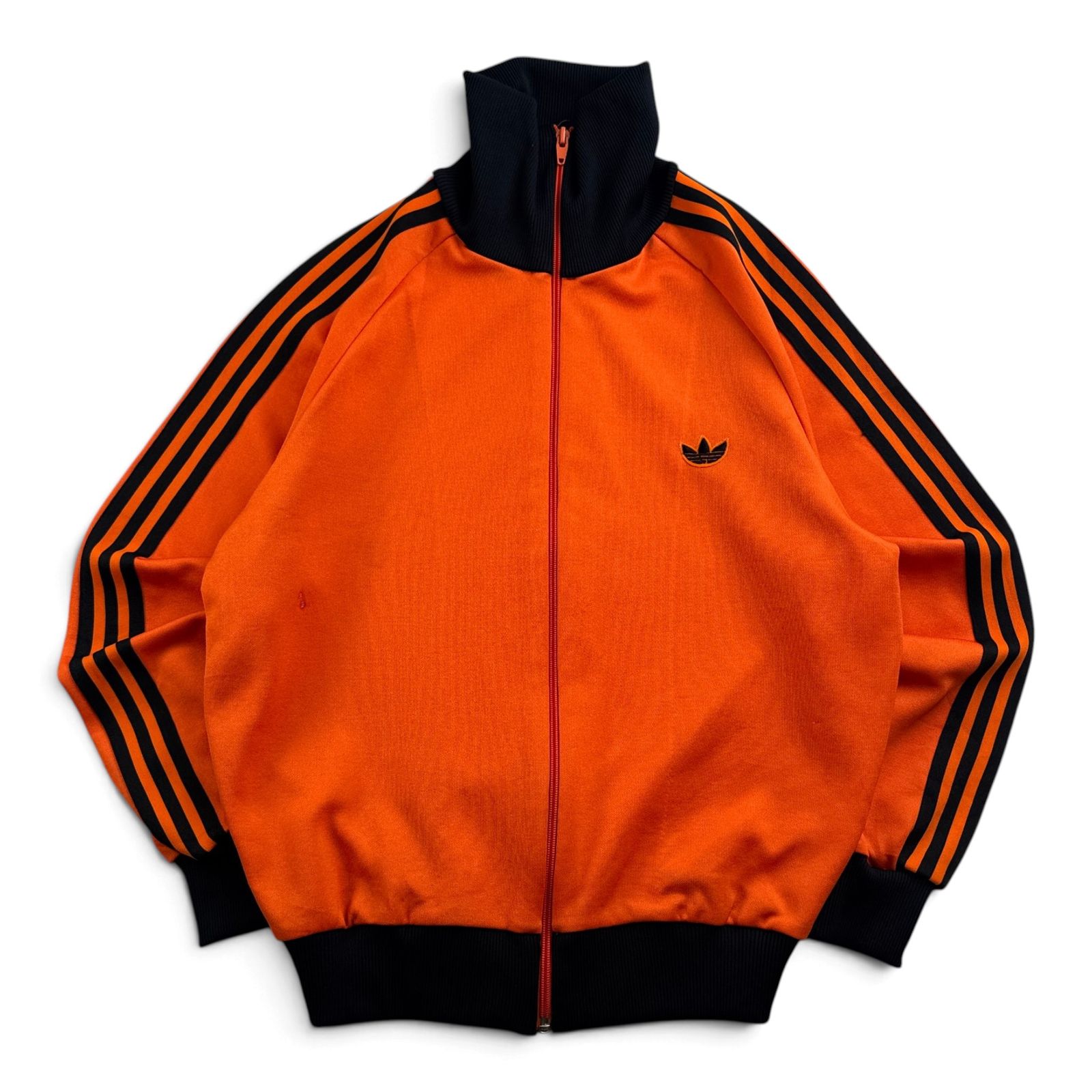80s adidas アディダス トラックジャケット オレンジ 黒 2号