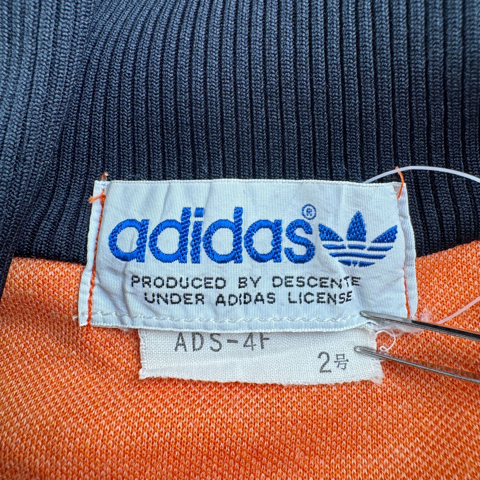 80s adidas アディダス トラックジャケット オレンジ 黒 2号