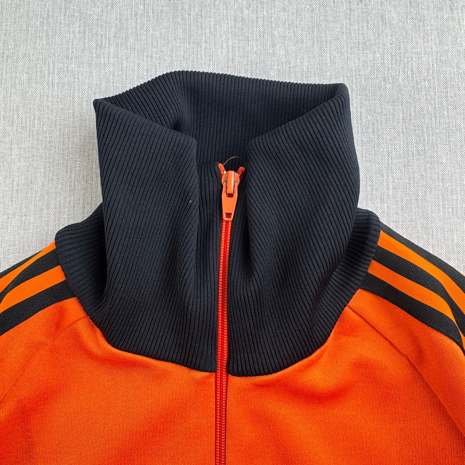 80s adidas アディダス トラックジャケット オレンジ 黒 2号