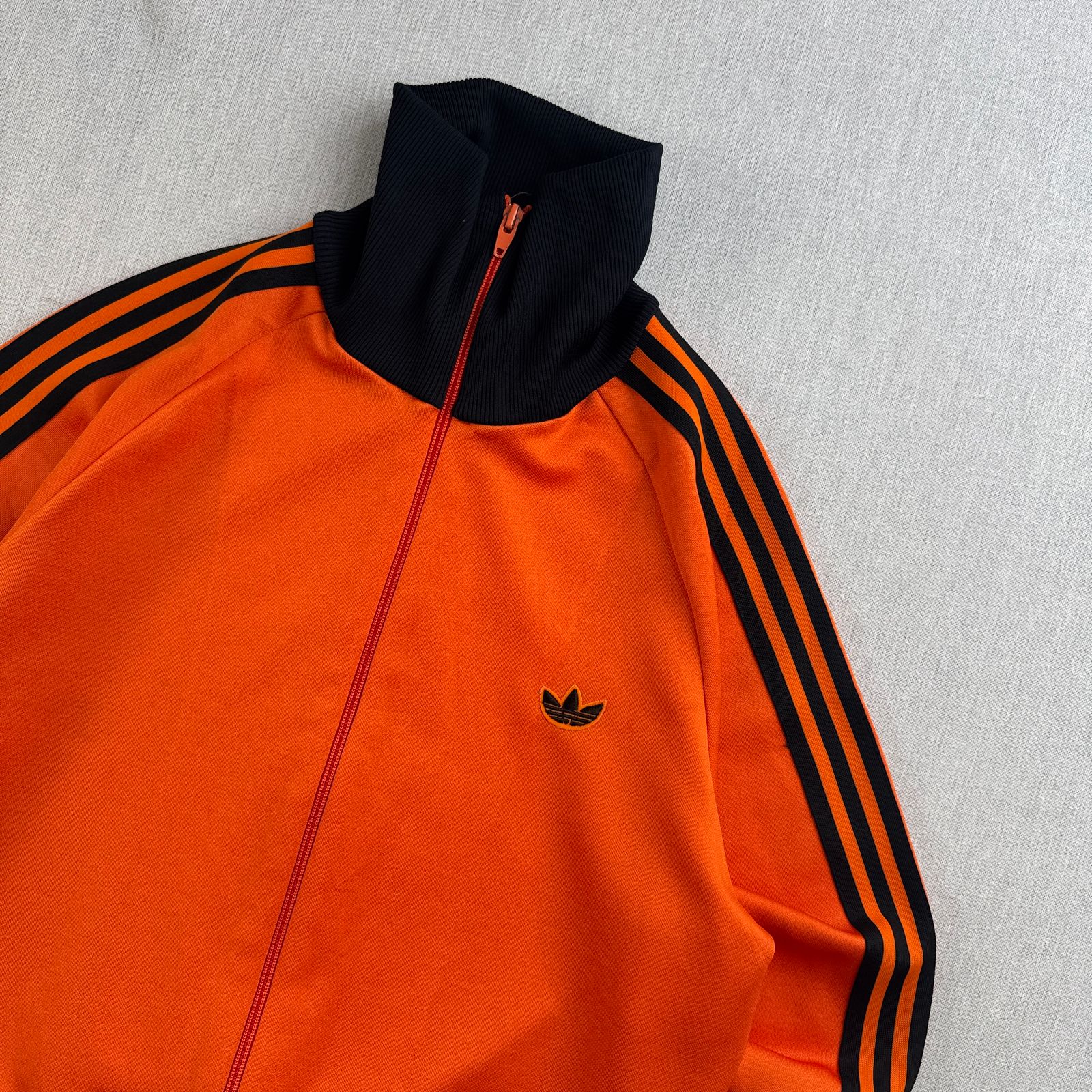 80s adidas アディダス トラックジャケット オレンジ 黒 2号