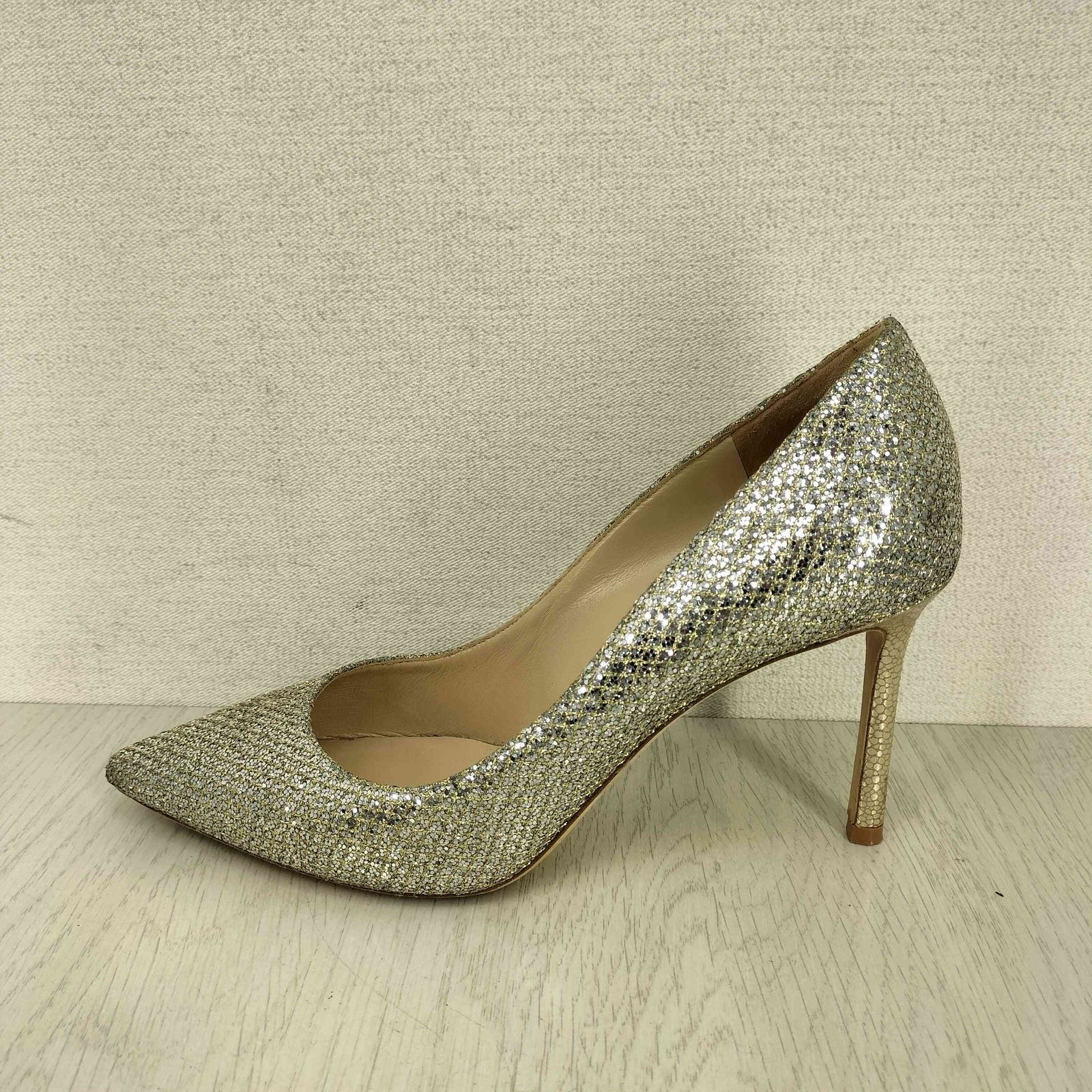 ジミーチュウ JIMMY CHOO ラメグリッターピンヒールパンプス