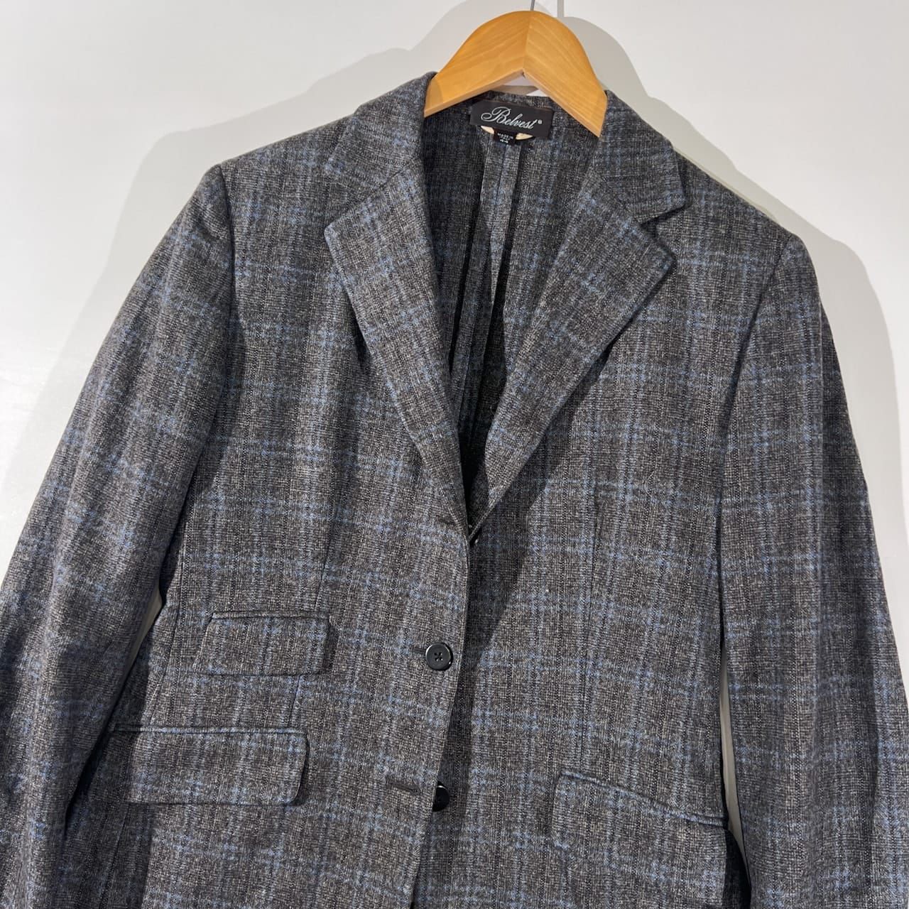 Belvest ベルベスト ウール カシミヤ混 チェック 3B テーラード