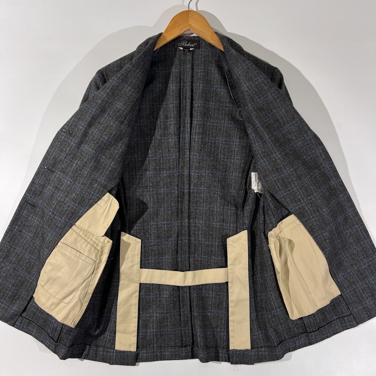 Belvest ベルベスト ウール カシミヤ混 チェック 3B テーラード