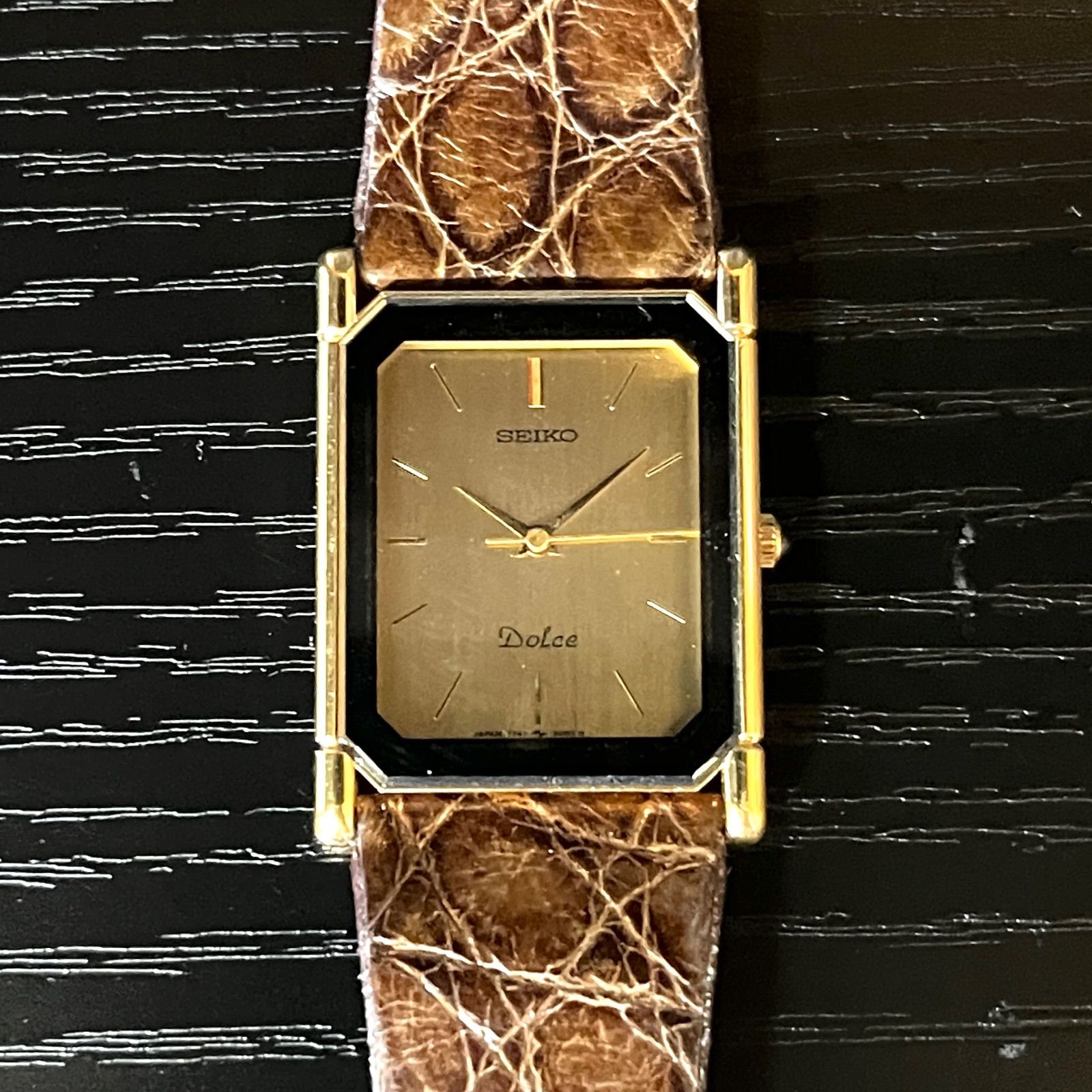 稼働品】 SEIKO DOLCE セイコー ドルチェ 7741-5050 レクタンギュラー 