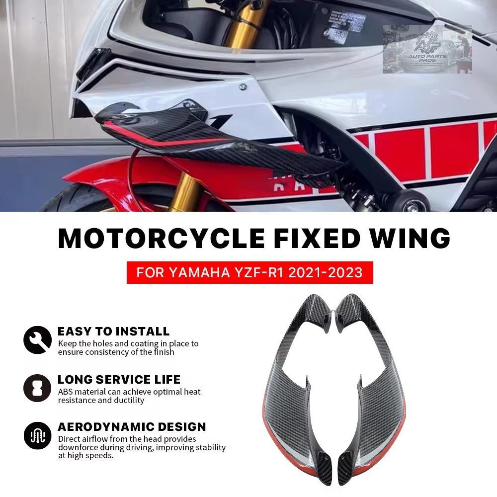 オートバイフェアリング固定ウイング ヤマハ R1M レッドカーボン YZF-R1 2020 - 2025 スポイラーウイング エアロダイナミック