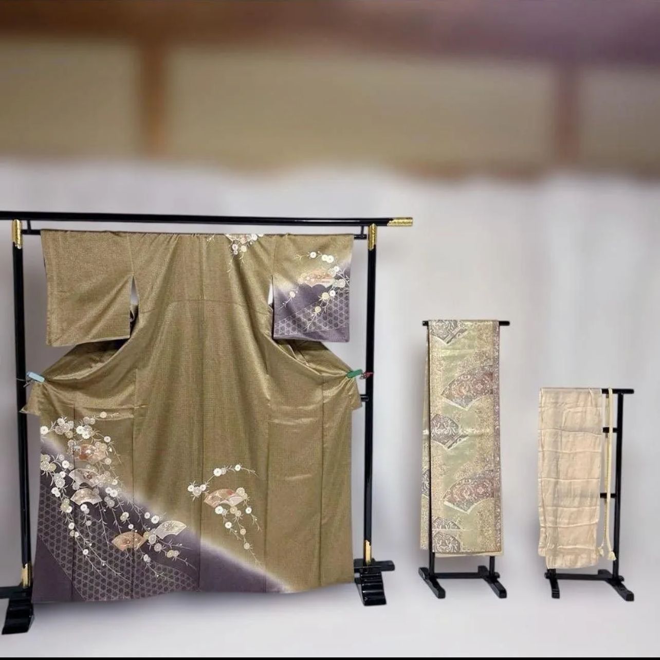 美品　友禅　裄丈長め　付け下げ訪問着　フルセット4点　全通柄　両面　袋帯 美品フルセット 訪問着 友禅 正絹 袷 特選袋帯 - メルカリ