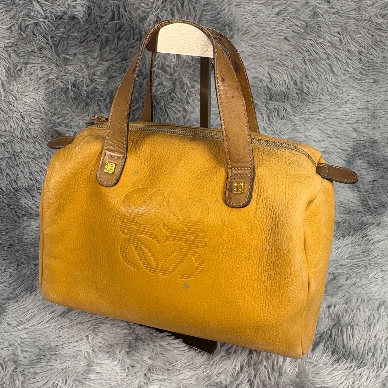 LOEWE ロエベ アナグラム ロゴ型押し ハンドバッグ ミニボストン