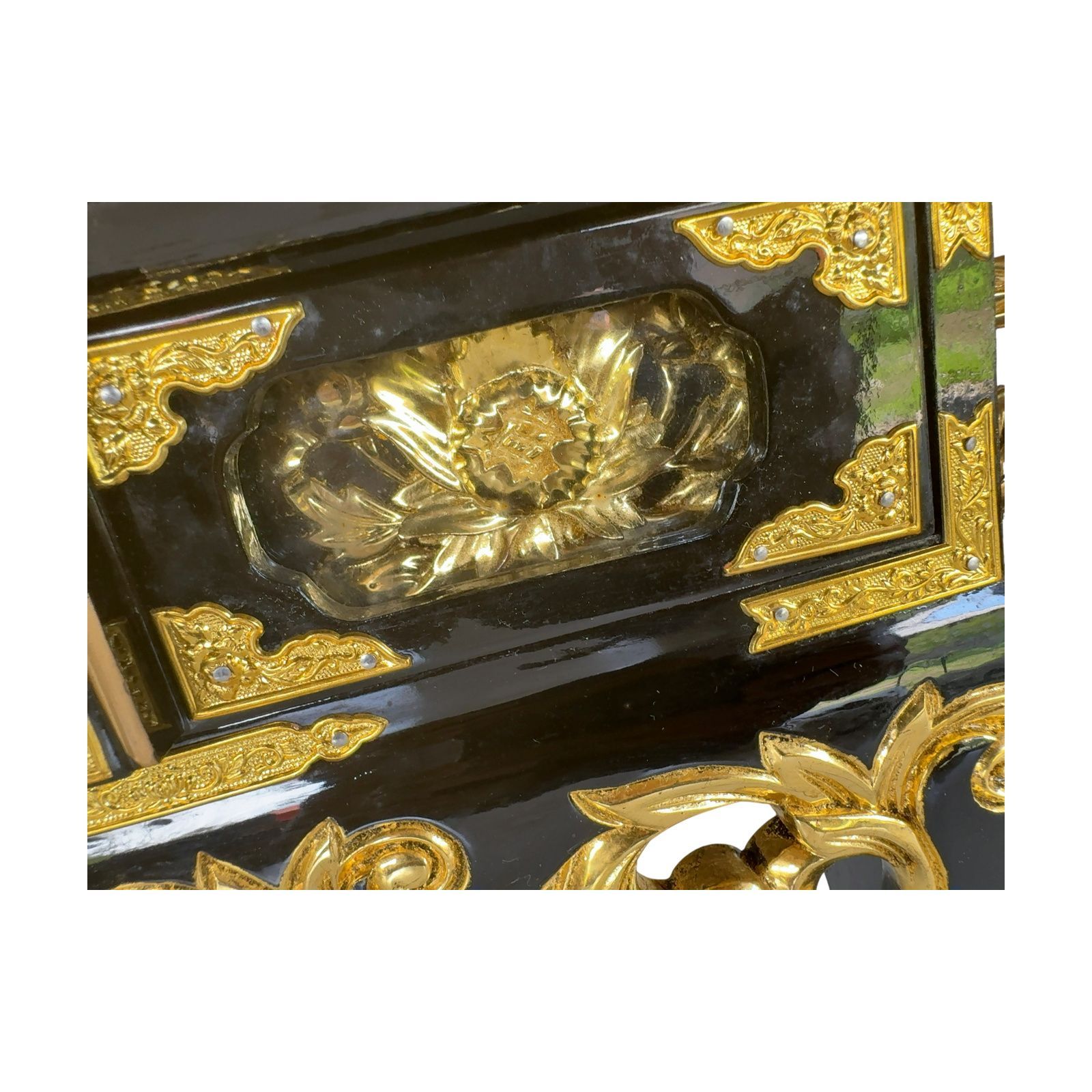 黒塗り 金色装飾 経机 仏具 敷物付き b440 - メルカリ