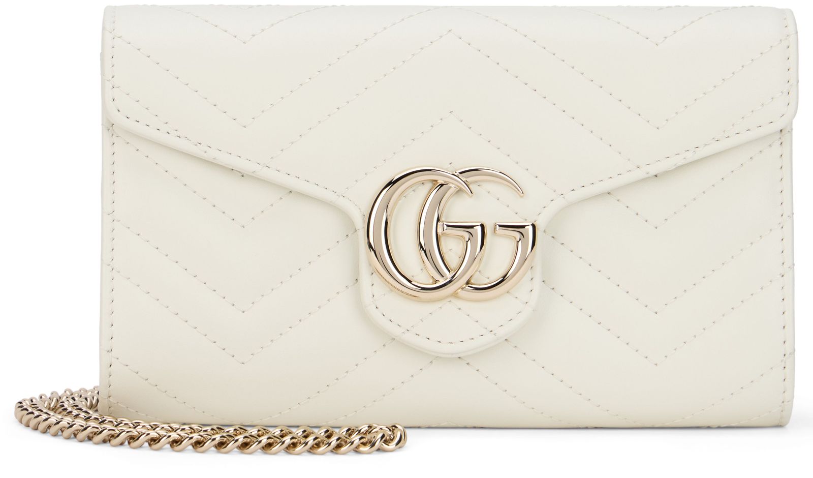 【新品・最安値】Gucci グッチ Marmont wallet with matelassé leather chain 正規品 小物
