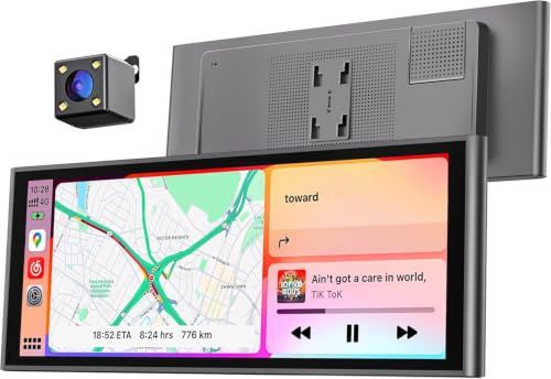 ディスプレイオーディオ 9.26インチ ワイヤレス CarPlay & Android Auto 対応 ポータブルカーオーディオ リアカメラ付き 駐車補助 高輝度IPSタッチスクリーン 車載モニター Bluetooth/AUX/FM ミラーリ 60cb2a1d