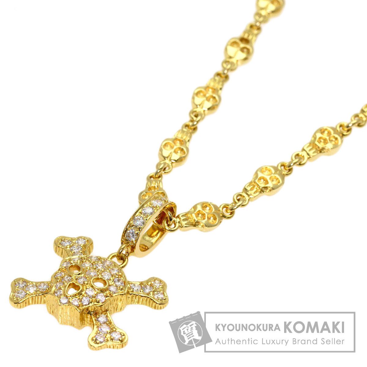 SELECT JEWELRY セレクトジュエリー スカルモチーフ ダイヤモンド ネックレス K18YG レディース [中古]