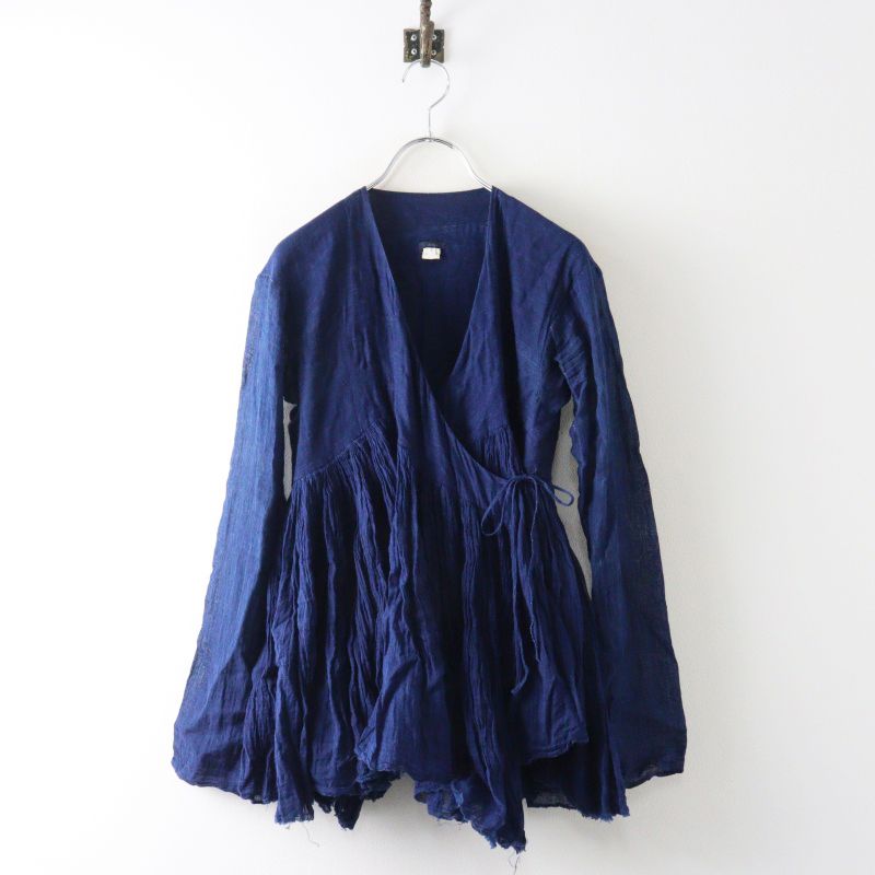 ドーサ dosa rabari jacket ラバリジャケット インディゴ 天然藍染め 1 ネイビー カディコットン\ギャザー ブラウス【2400015202853】