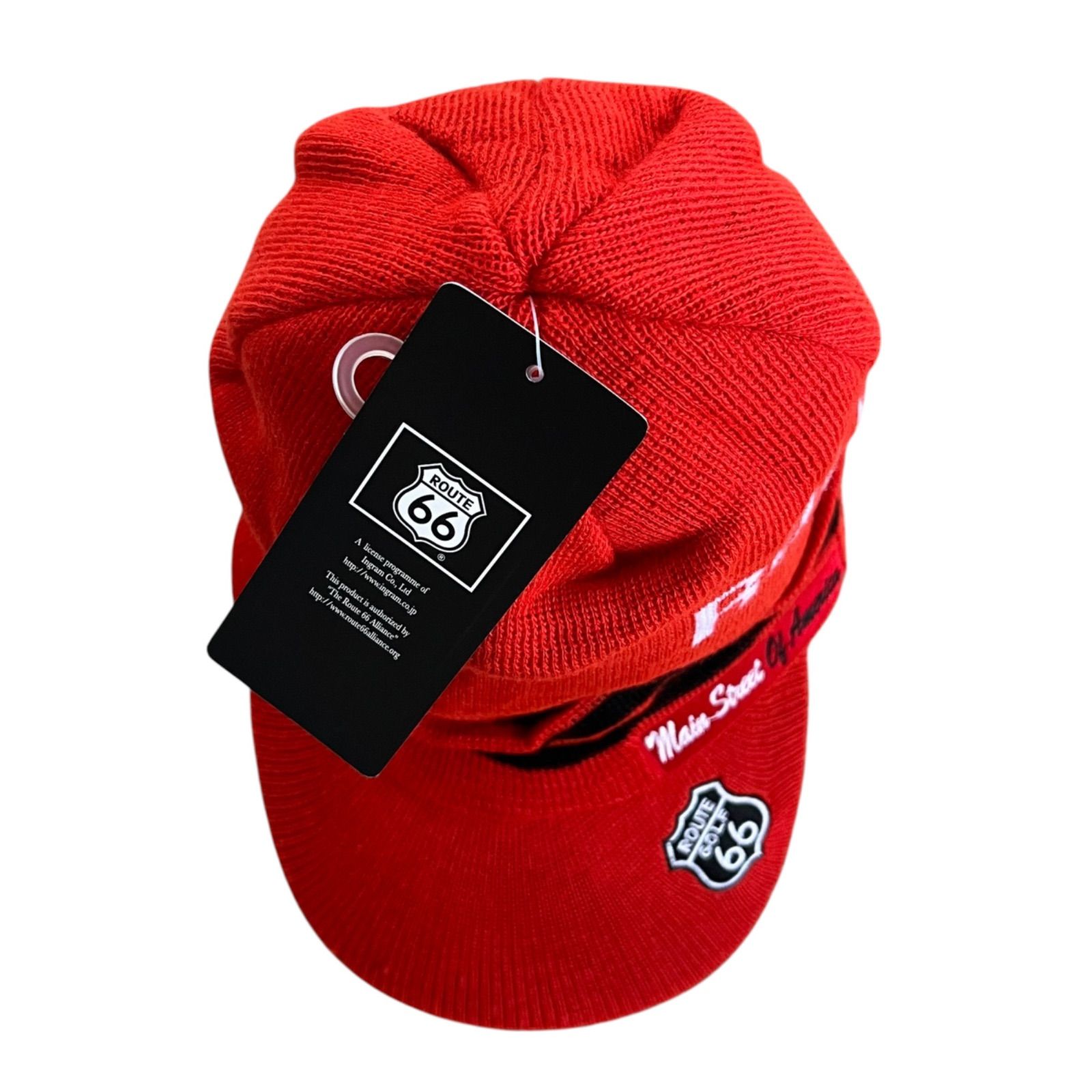 新品】ROUTE66 GOLF ルート66ゴルフ ロゴ刺繍 ワッペン ニットキャップ