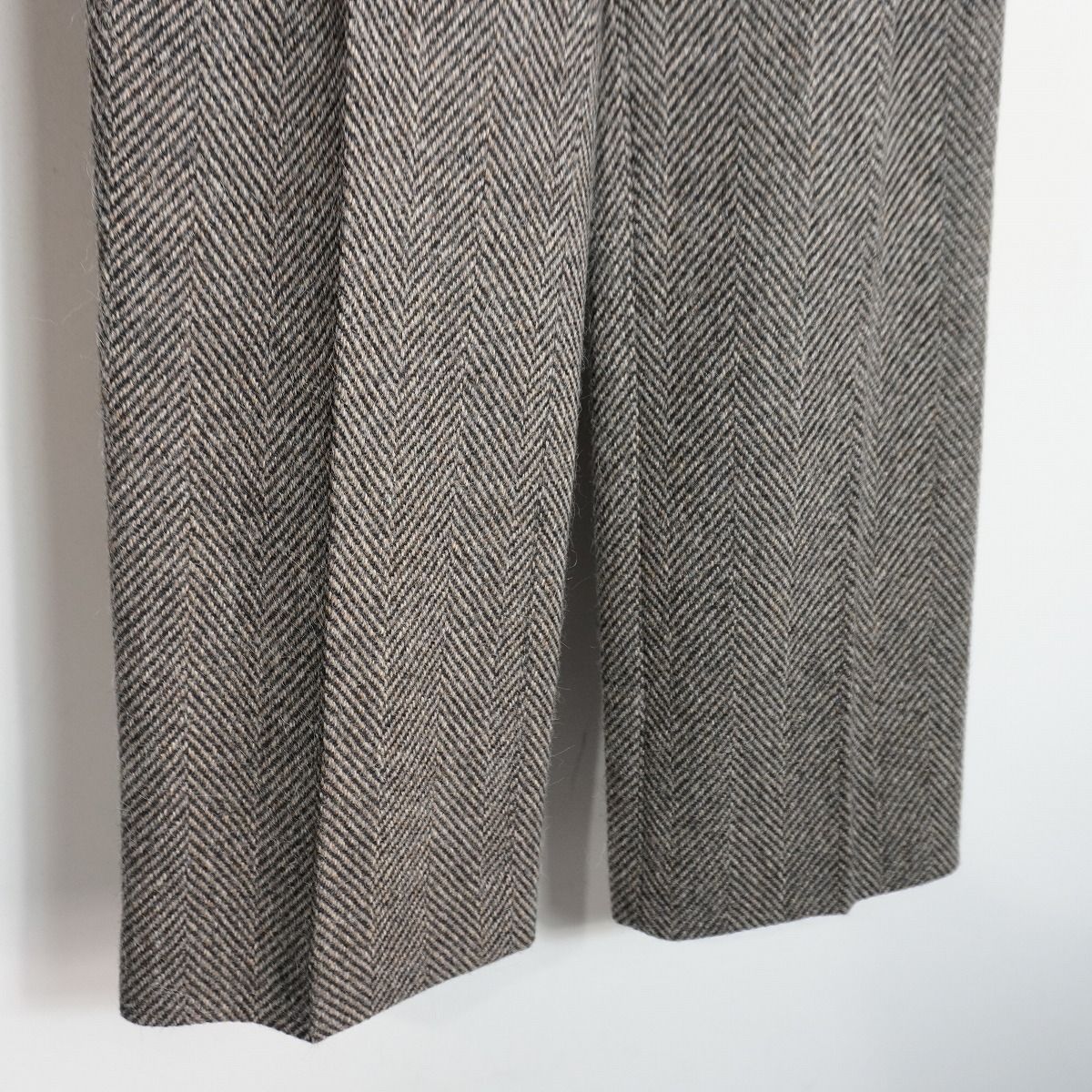 新品 24AW AURALEE オーラリー LAMA SHETLAND WOOL TWEED SLACKS KHAKI