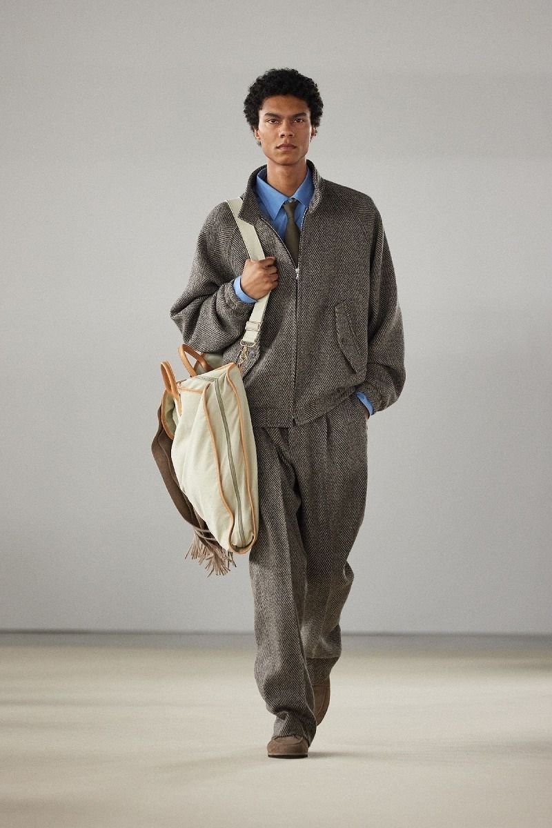 新品 24AW AURALEE オーラリー LAMA SHETLAND WOOL TWEED SLACKS KHAKI