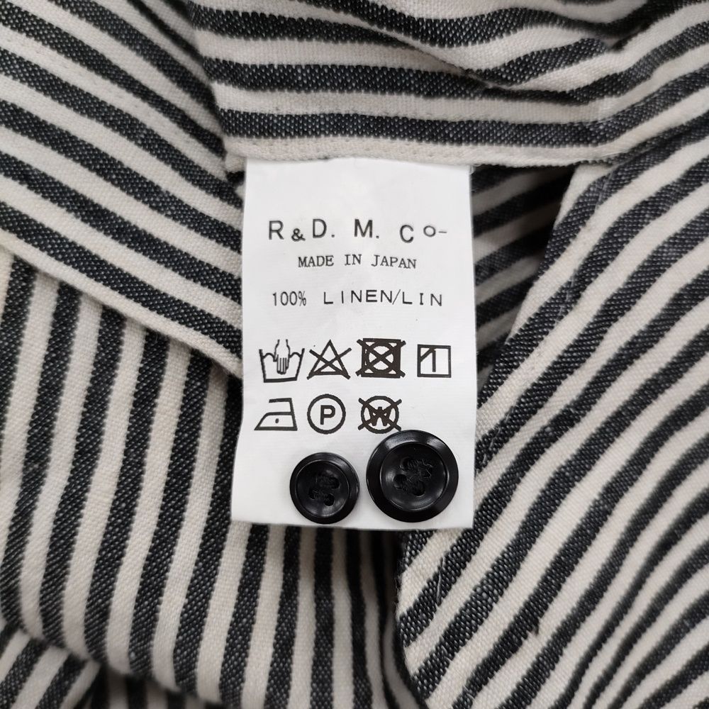 R&D.M.Co- リネンフロントオープンドレス M ストライプ シャツ