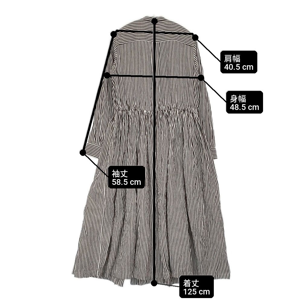 【新品】R&D.M.Co- ストライプ シャツワンピース R&D.M.Co- リネンフロントオープンドレス M ストライプ シャツ