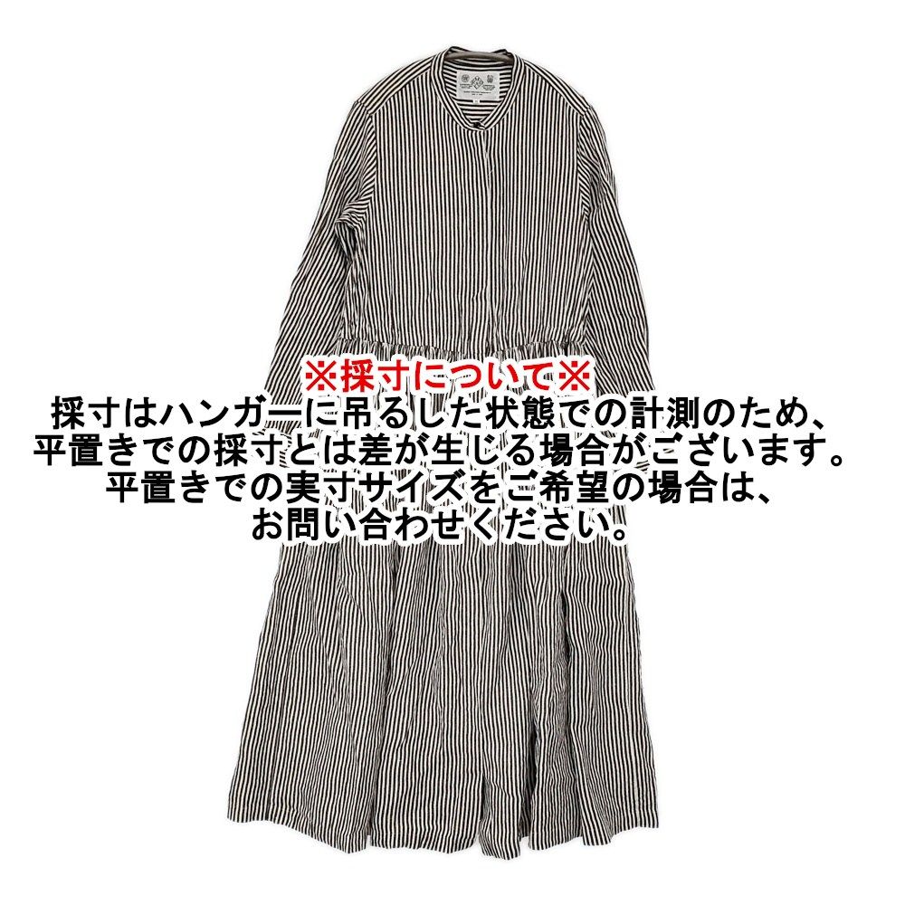R&D.M.Co- リネンフロントオープンドレス M ストライプ シャツ