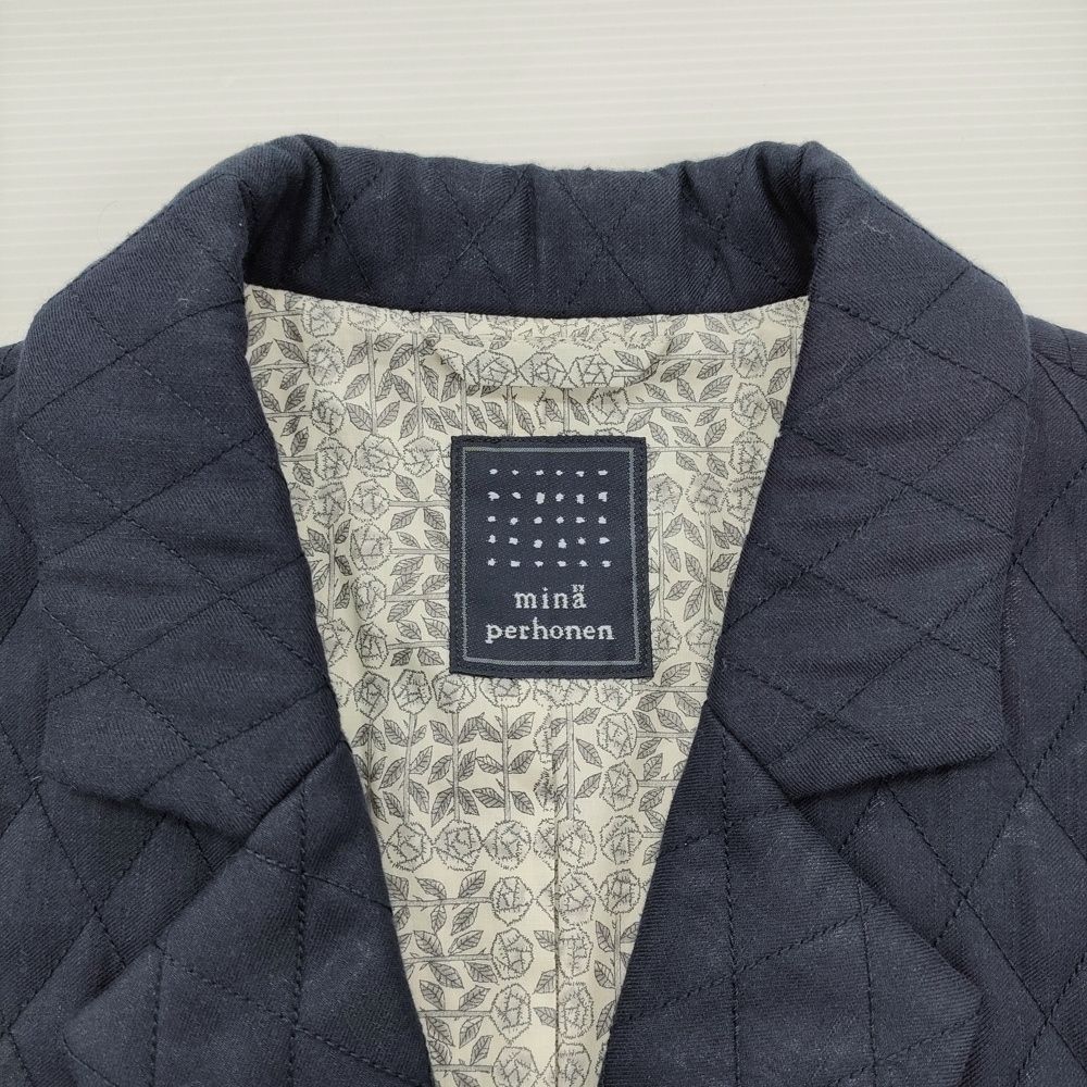 mina perhonen ネイビー コートキルティング　timbre mina perhonen timbre xa6613 キルティングコート サイズ36 定価115500
