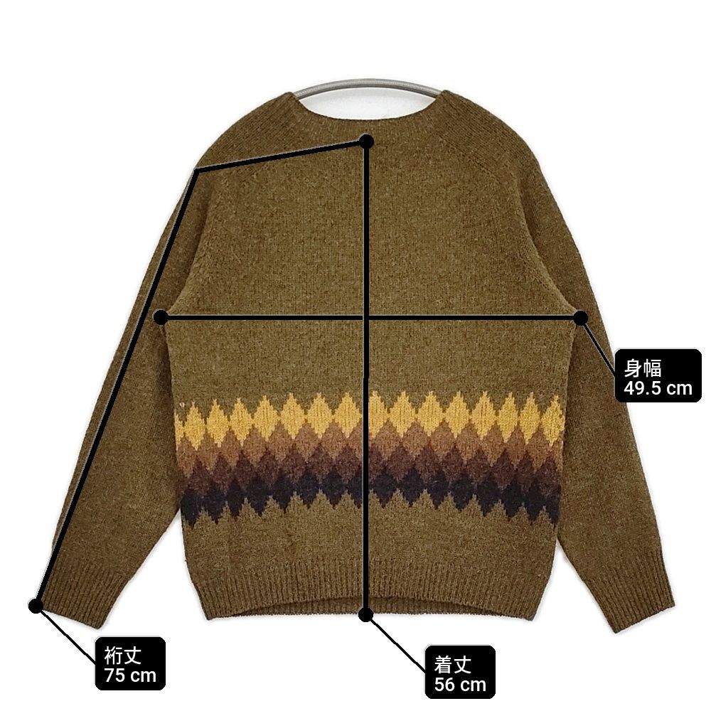 MARGARET HOWELL BANDED FAIRISLE KNIT ウール フェアアイル