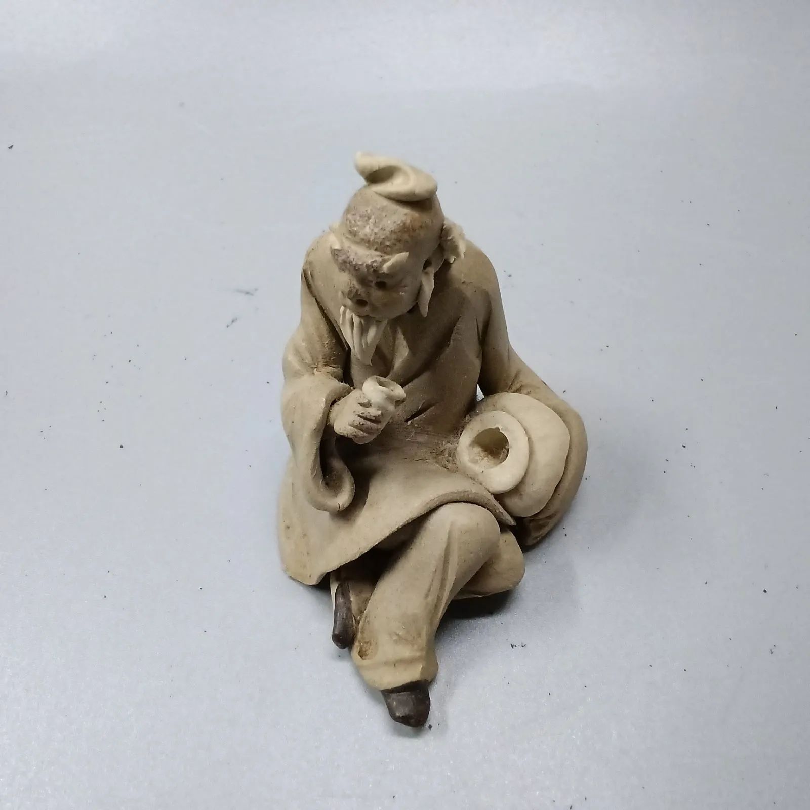 中国泥人形 陶器置物 仙人 酒器 素焼き 骨董品 アジアン雑貨 MF917