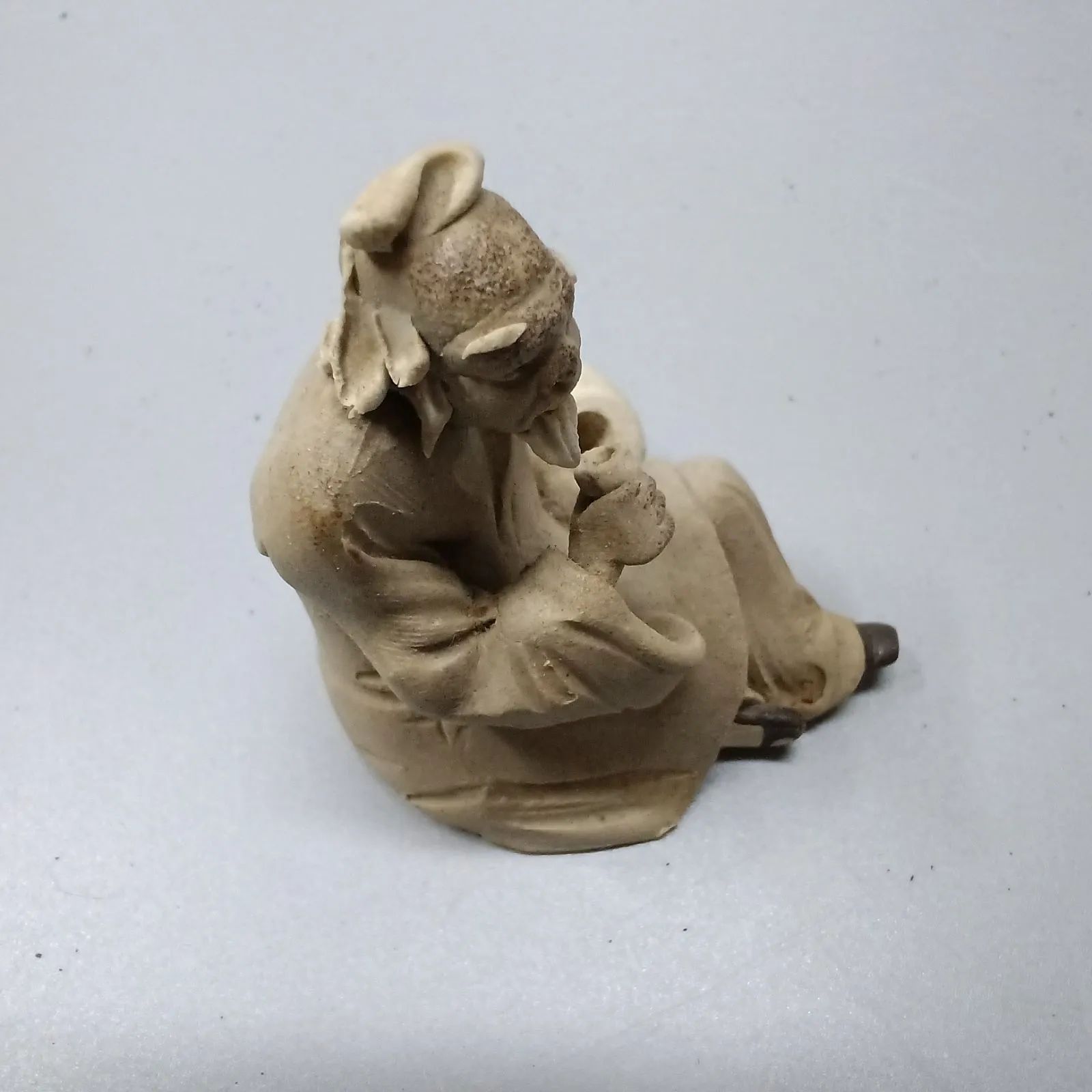 中国泥人形 陶器置物 仙人 酒器 素焼き 骨董品 アジアン雑貨 MF917