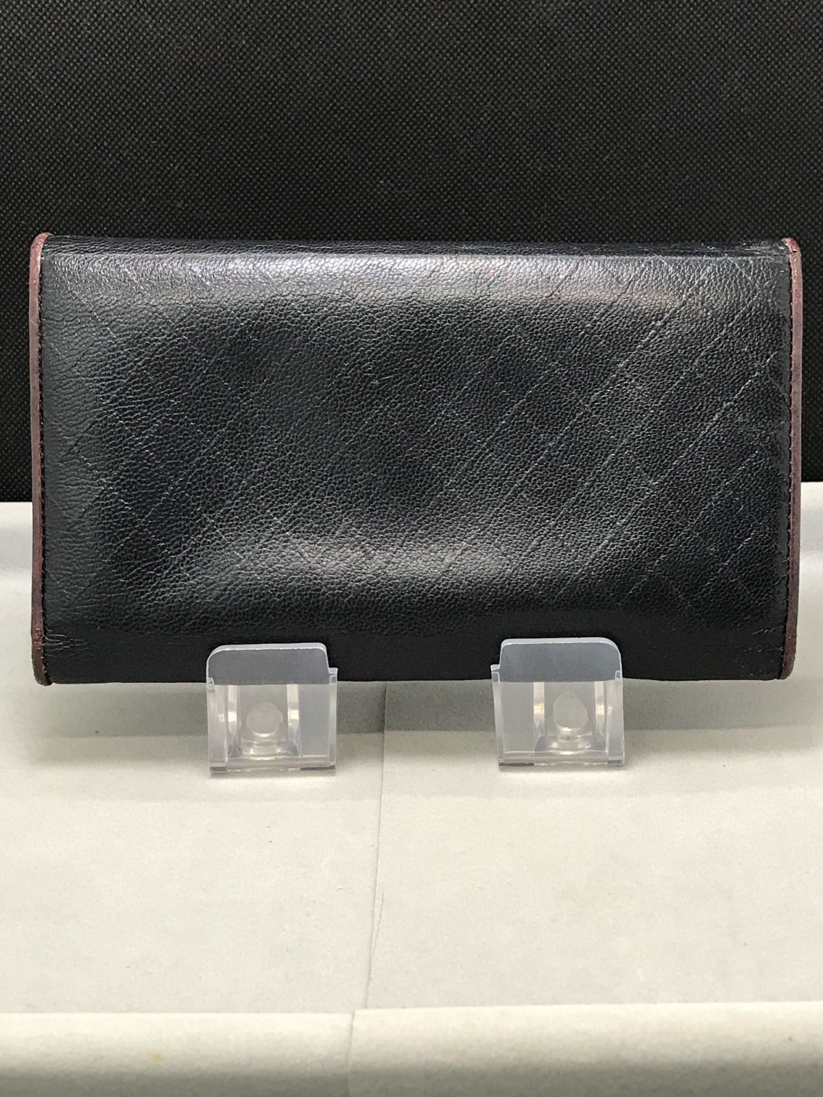 CHANEL シャネル 長財布 ビコローレ ココマーク ブラック×ボルドー系