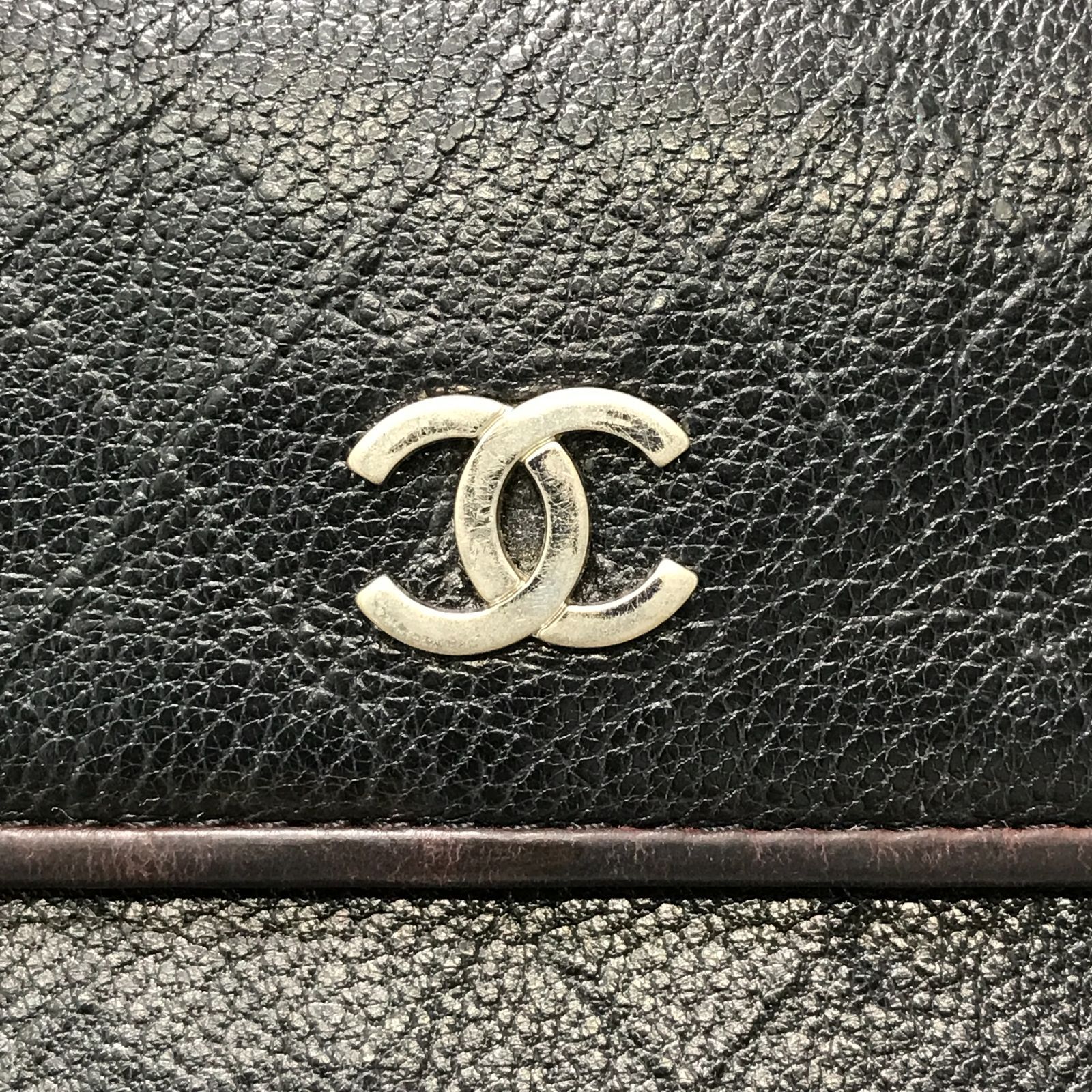 CHANEL シャネル 長財布 ビコローレ ココマーク ブラック×ボルドー系