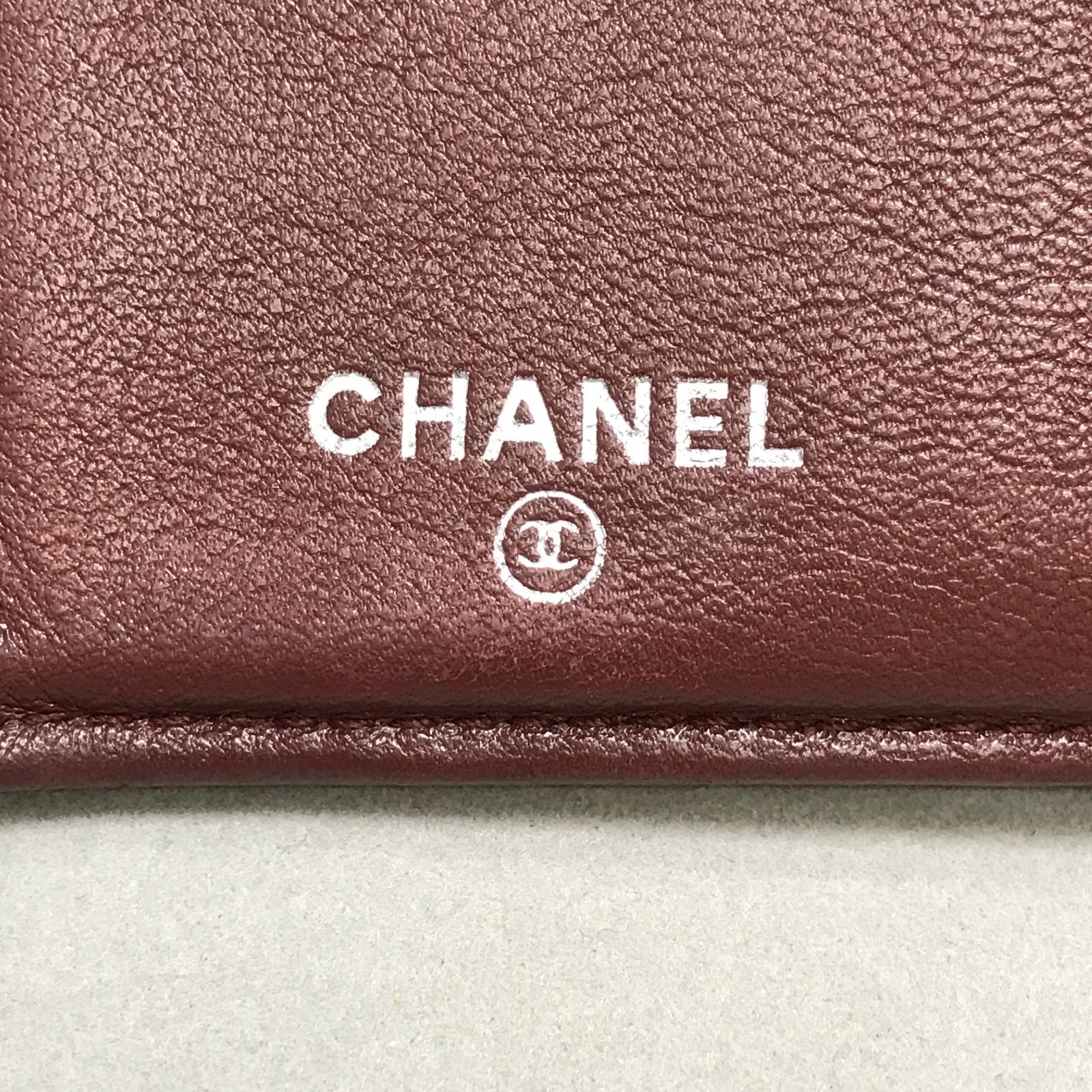 CHANEL シャネル 長財布 ビコローレ ココマーク ブラック×ボルドー系