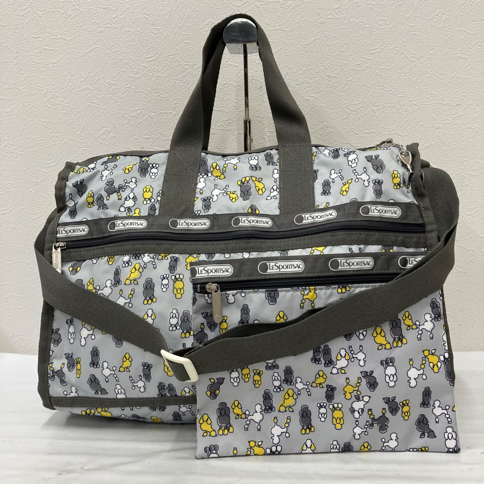 LeSportsac レスポートサック 2way ボストンバック グレー 旅行 9713 LeSportsac レスポートサック 2way ボストンバッグ 旅行用バッグ