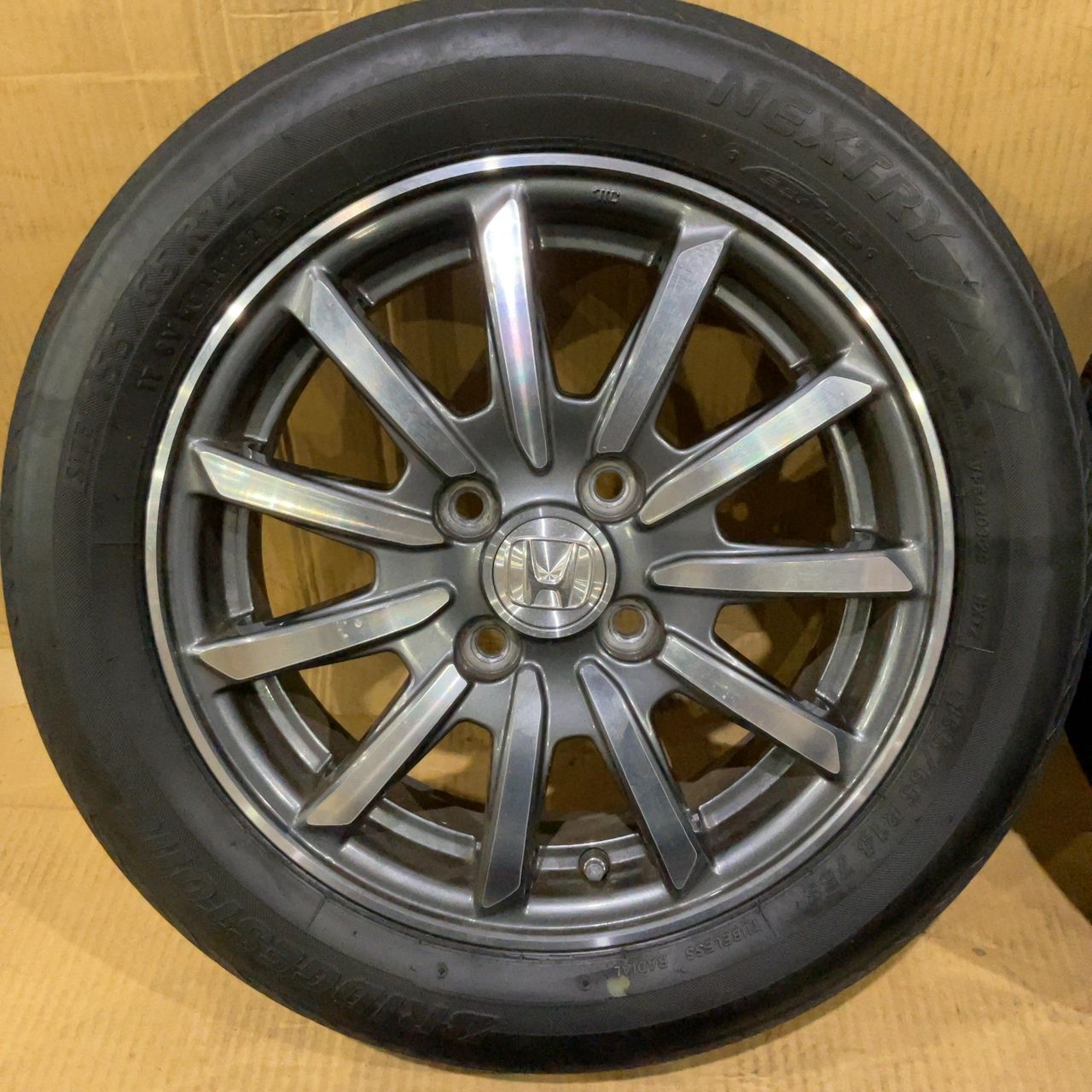 4穴 PCD100 14インチ 4.5J +40 ホンダ純正ホイール 155/65R14